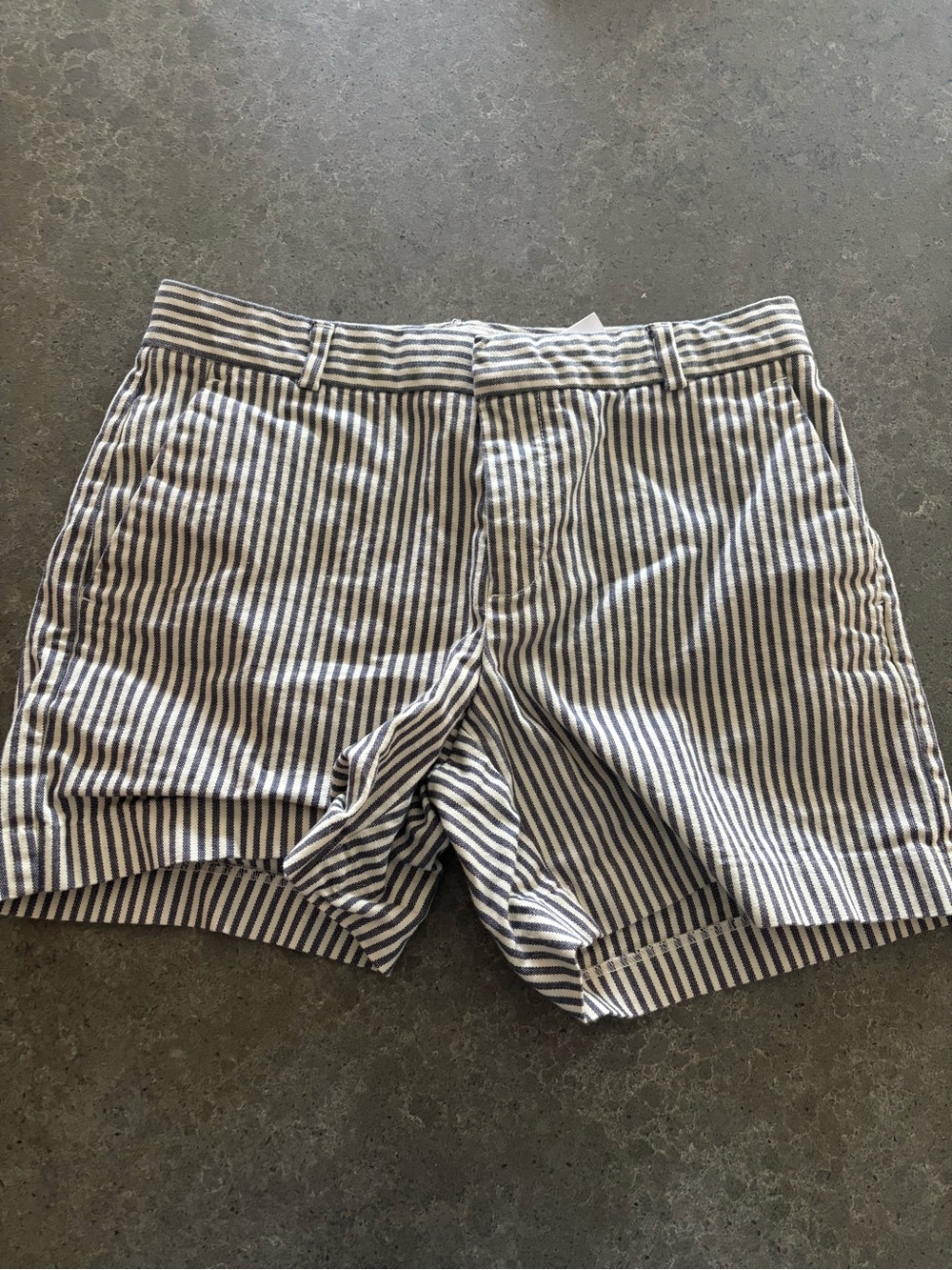 Pinstripes Striped Shorts - Blue and White